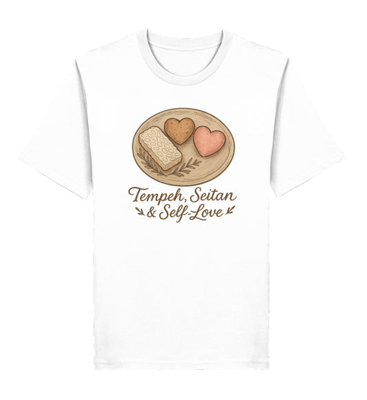 White Classic T-Shirt – Tempeh, seitan & self-love - Vegayn