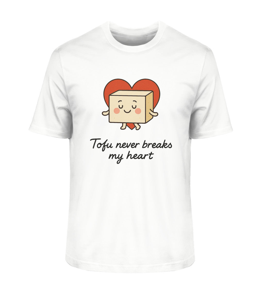 White Classic T-Shirt – Tofu never breaks my heart - Vegayn