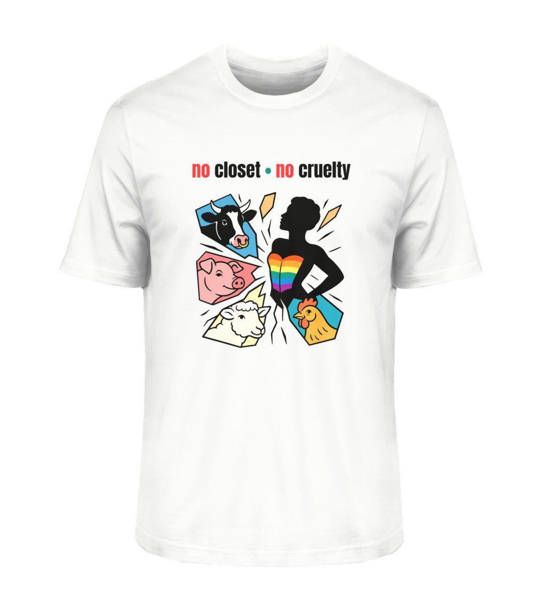 White Classic T-Shirt – no closet • no cruelty - Vegayn
