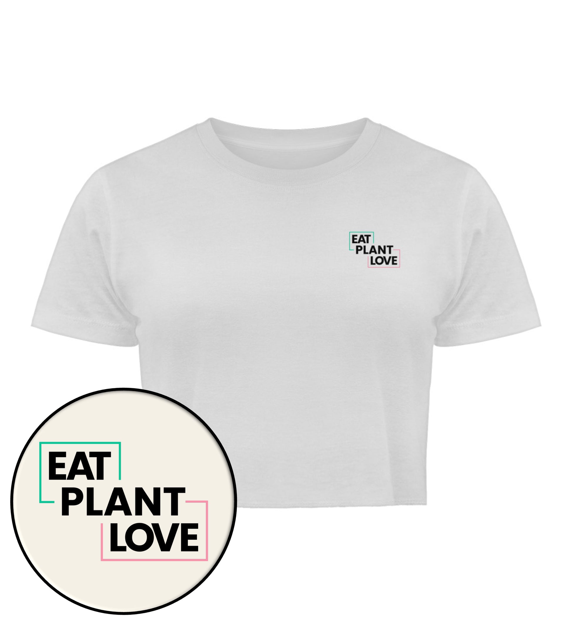 White Cropped T-Shirt – Eat plant. Plant love - Vegayn