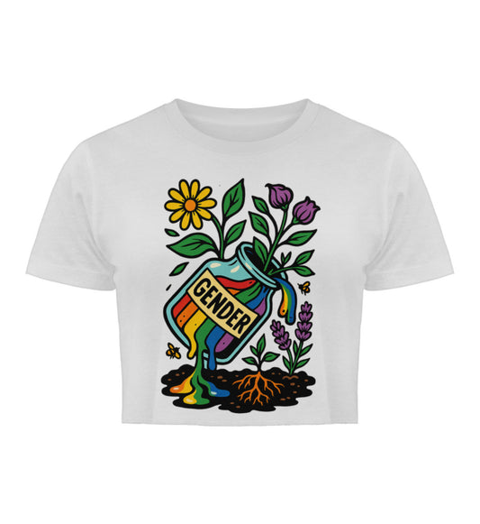 White Cropped T-Shirt – Gender - Vegayn