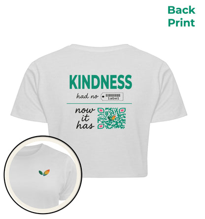 White Cropped T-Shirt – Kindness had no label. Now it has - Vegayn
