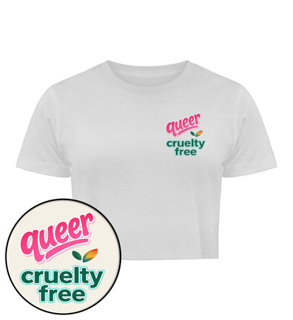 White Cropped T-Shirt – Queer & cruelty-free - Vegayn