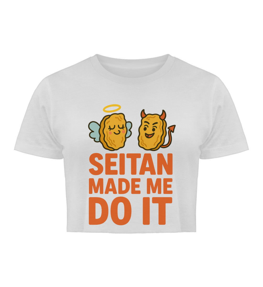 White Cropped T-Shirt – Seitan made me do it - Vegayn