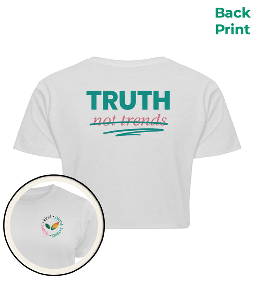 White Cropped T-Shirt – Truth, not trends - Vegayn