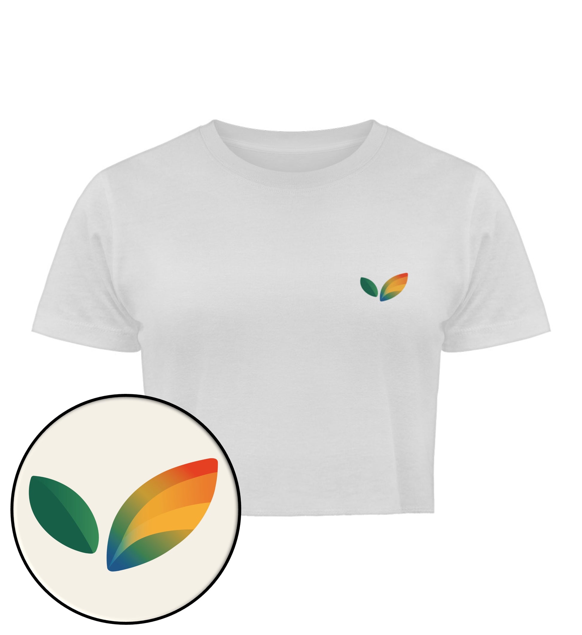 White Cropped T-Shirt – Vegayn Queer Little Leaf