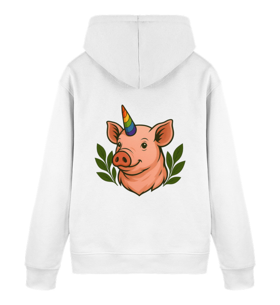 White Hoodie – Pig Queercorn - Vegayn