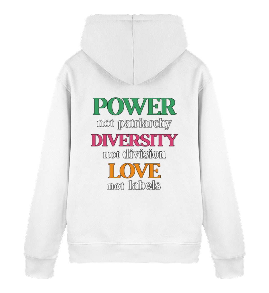 White Hoodie – Power, not patriarchy... - Vegayn