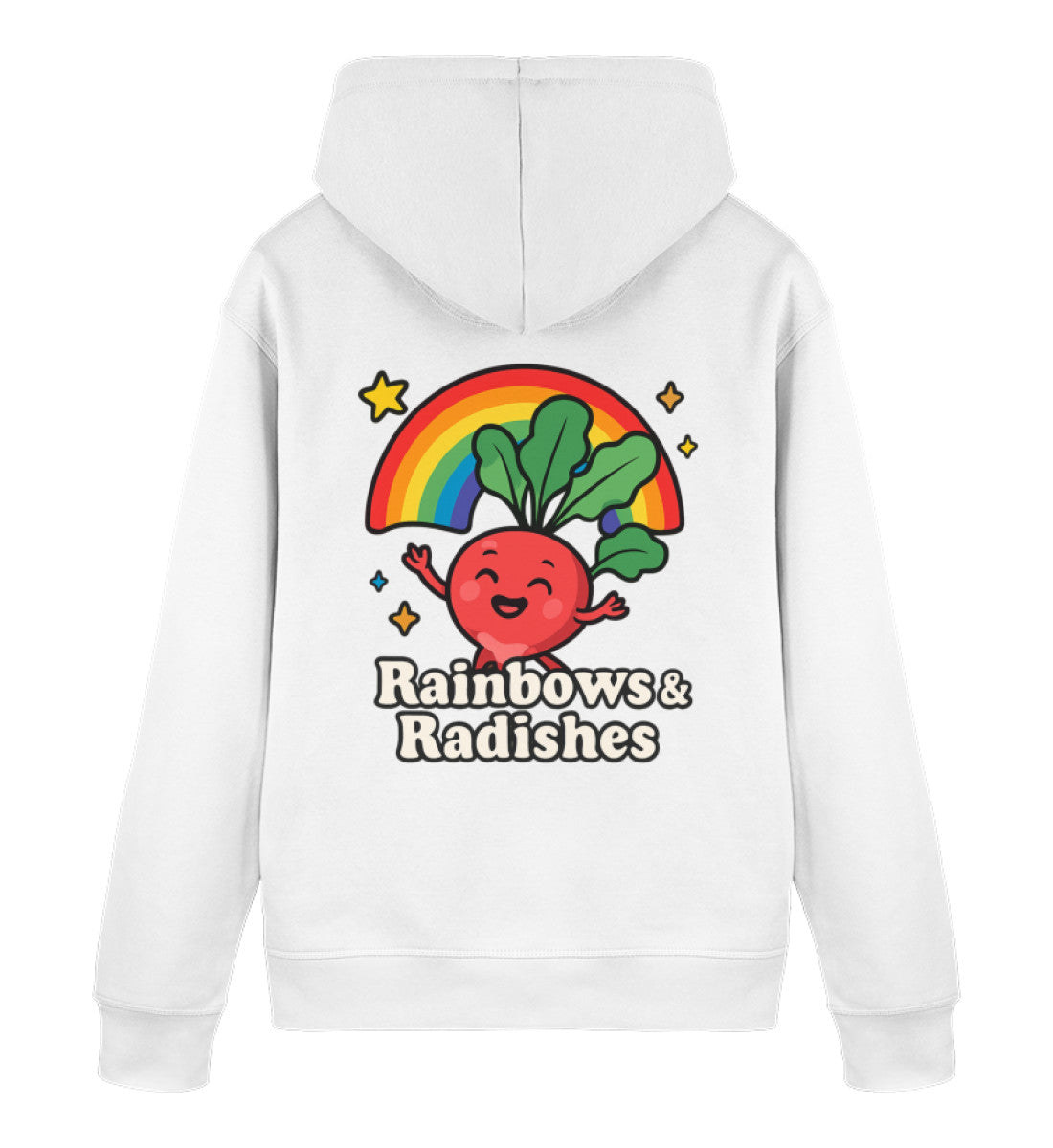 White Hoodie – Rainbows & Radishes - Vegayn