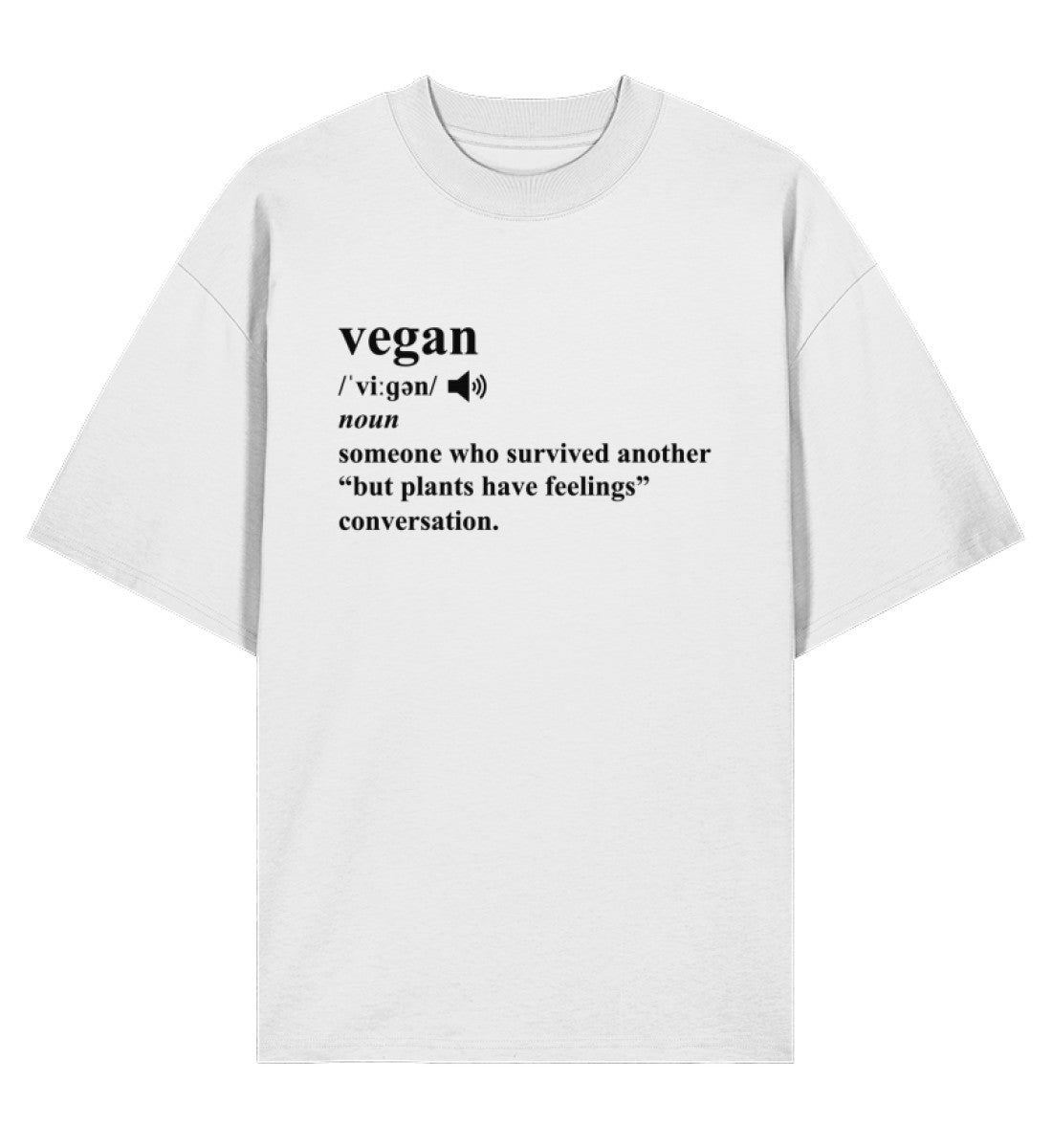 White Oversized T-Shirt – Dictionary Vegan - Vegayn
