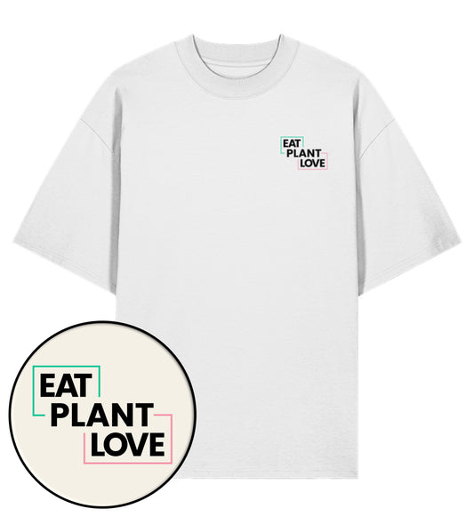 White Oversized T-Shirt – Eat plant. Plant love - Vegayn