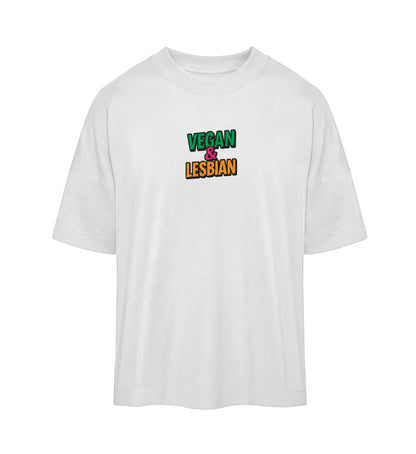 White Oversized T-Shirt Embroidery – Vegan & Lesbian - Vegayn