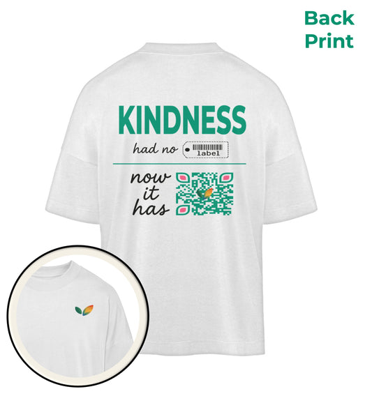 White Oversized T-Shirt – Kindness had no label. Now it has - Vegayn