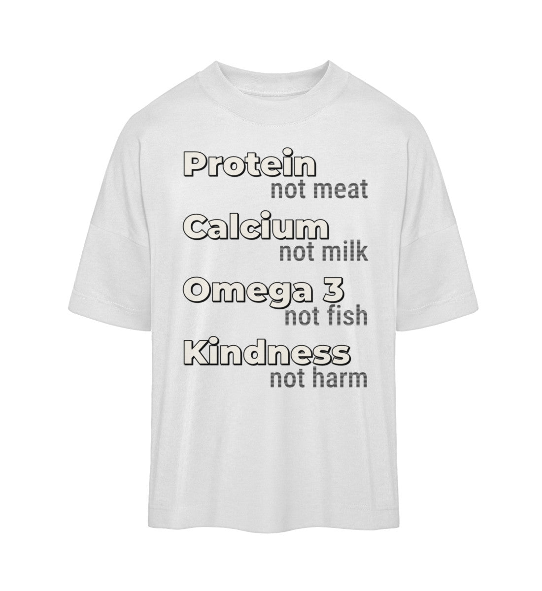 White Oversized T-Shirt – Protein, not meat... - Vegayn
