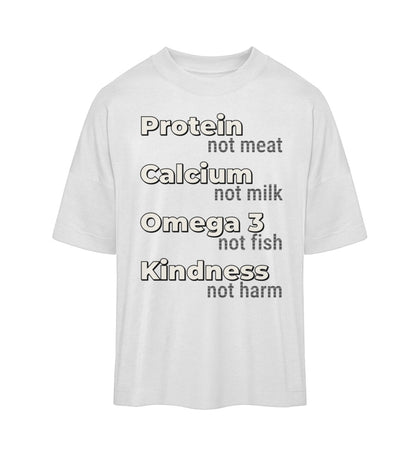White Oversized T-Shirt – Protein, not meat... - Vegayn
