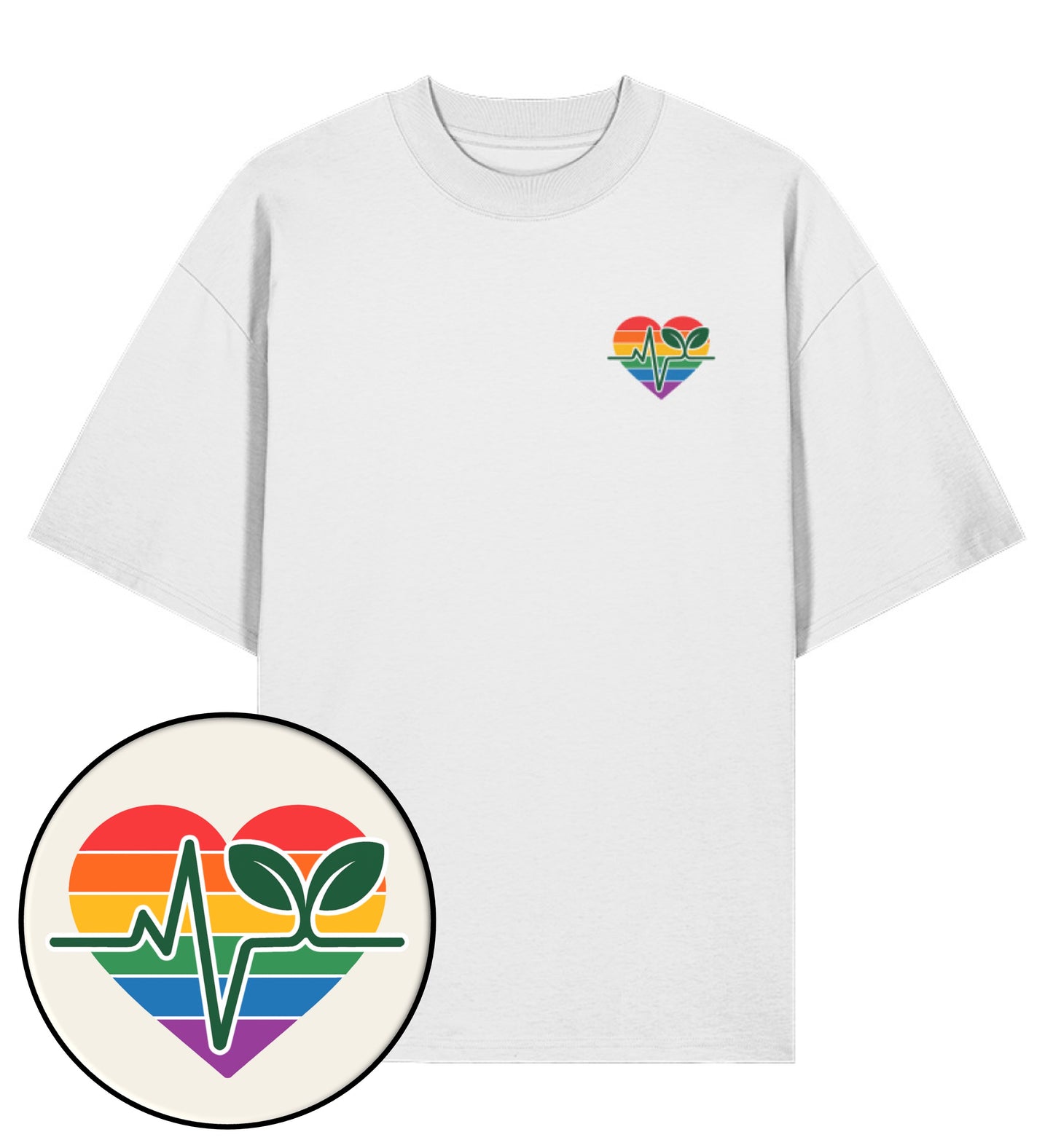 White Oversized T-Shirt – Queer-Vegan ECG - Vegayn