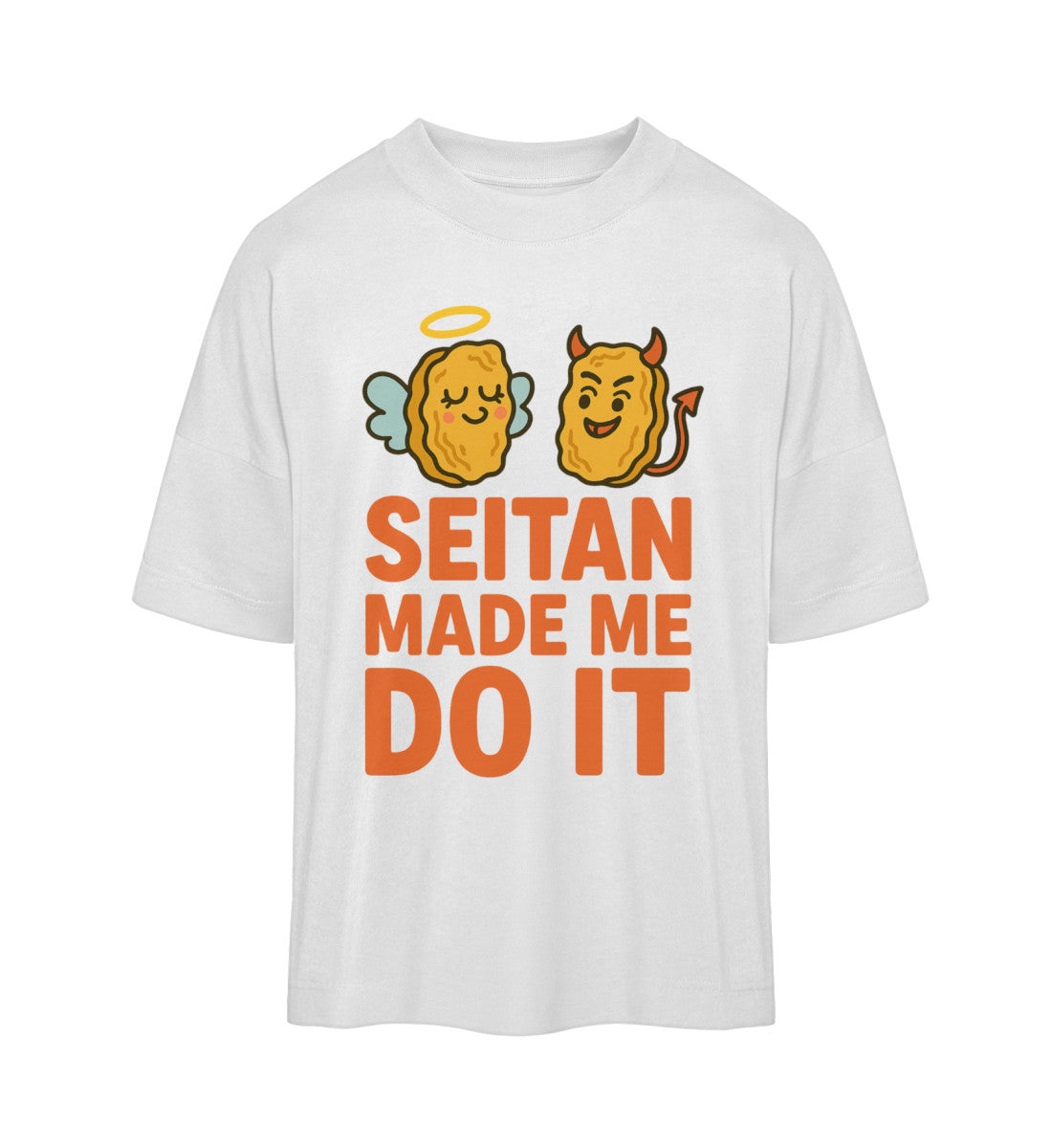 White Oversized T-Shirt – Seitan made me do it - Vegayn