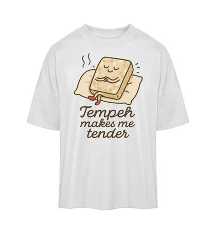 White Oversized T-Shirt – Tempeh makes me tender - Vegayn
