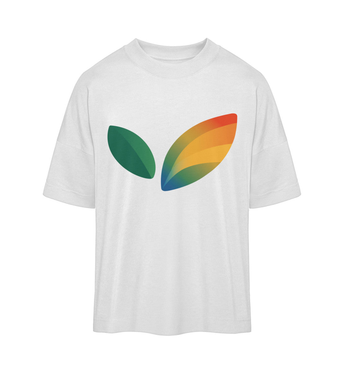 White Oversized T-Shirt – Vegayn Leaf - Vegayn