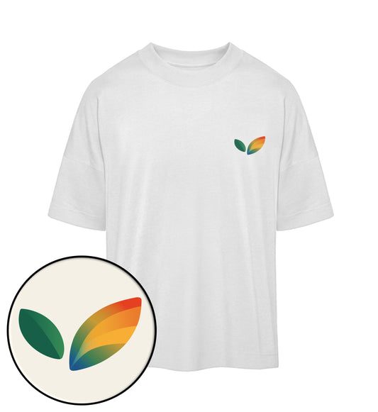 White Oversized T-Shirt – Vegayn Queer Little Leaf - Vegayn