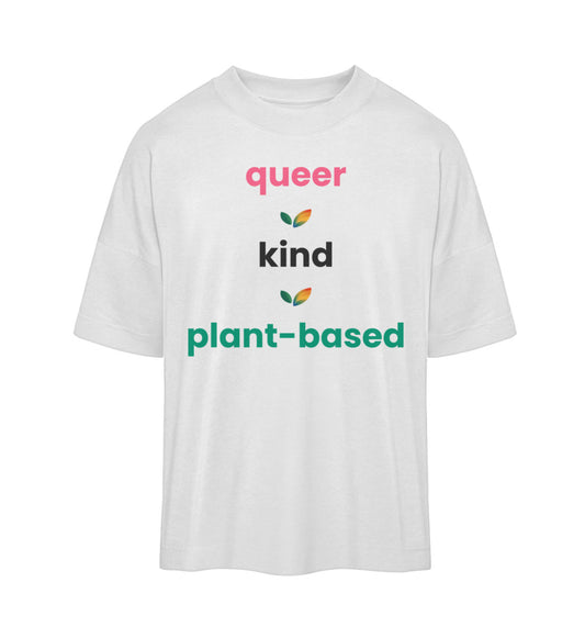 White Oversized T-Shirt – queer • kind • plant-based - Vegayn