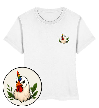 White Short-Fit T-Shirt – Chicken Queercorn - Vegayn