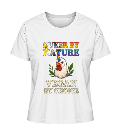 White Short-Fit T-Shirt Chicken Unicorn – Queer by nature, Vegan by choice - Vegayn