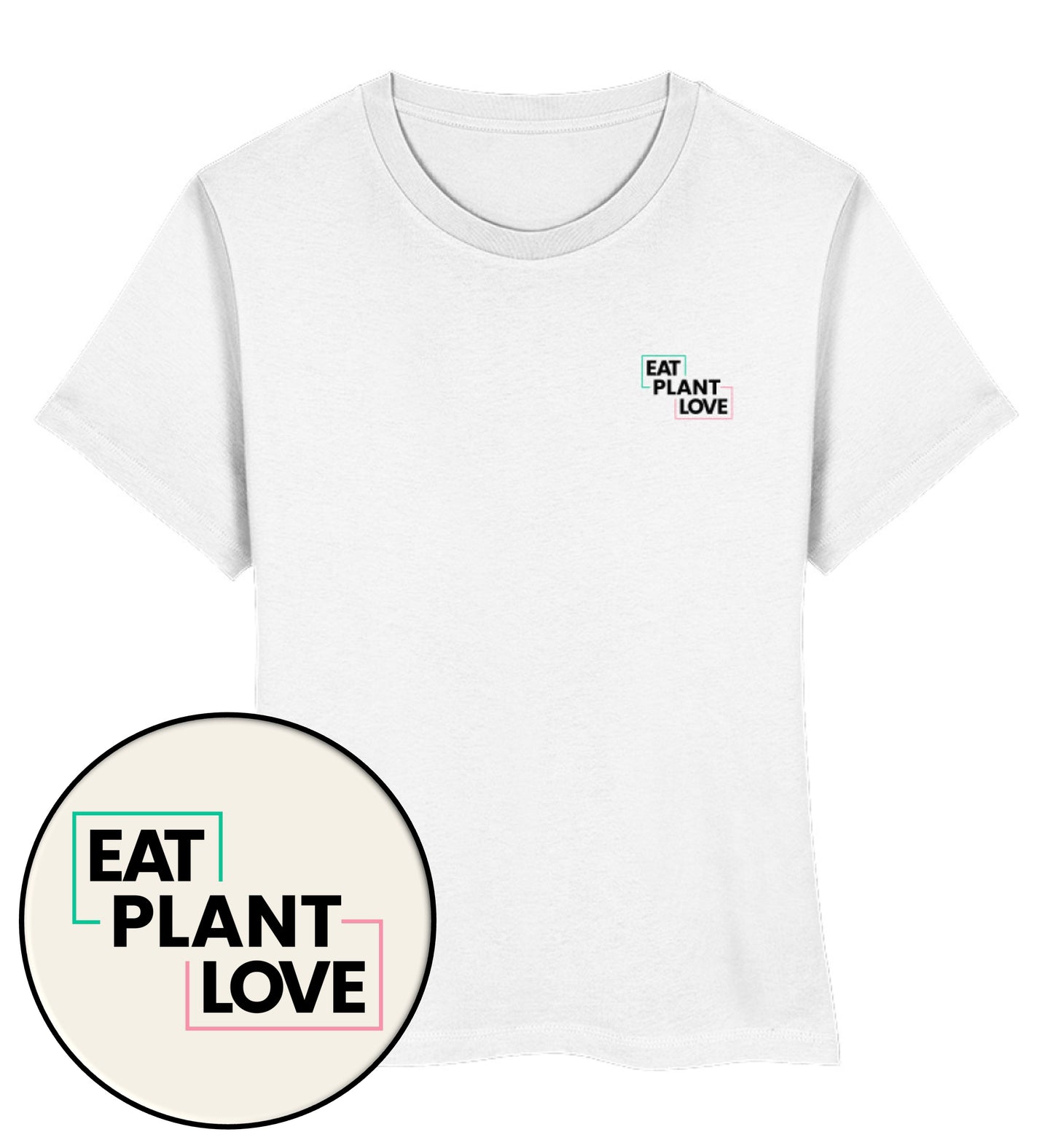 White Short-Fit T-Shirt – Eat plant. Plant love - Vegayn