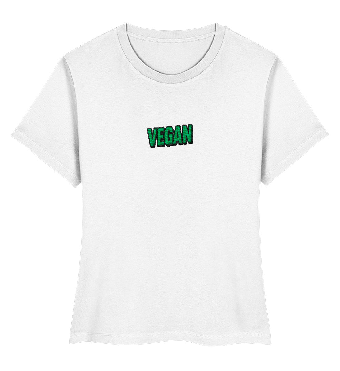 White Short-Fit T-Shirt Embroidery – Vegan - Vegayn
