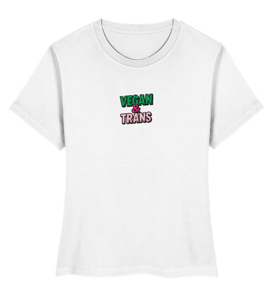 White Short-Fit T-Shirt Embroidery – Vegan & Trans - Vegayn