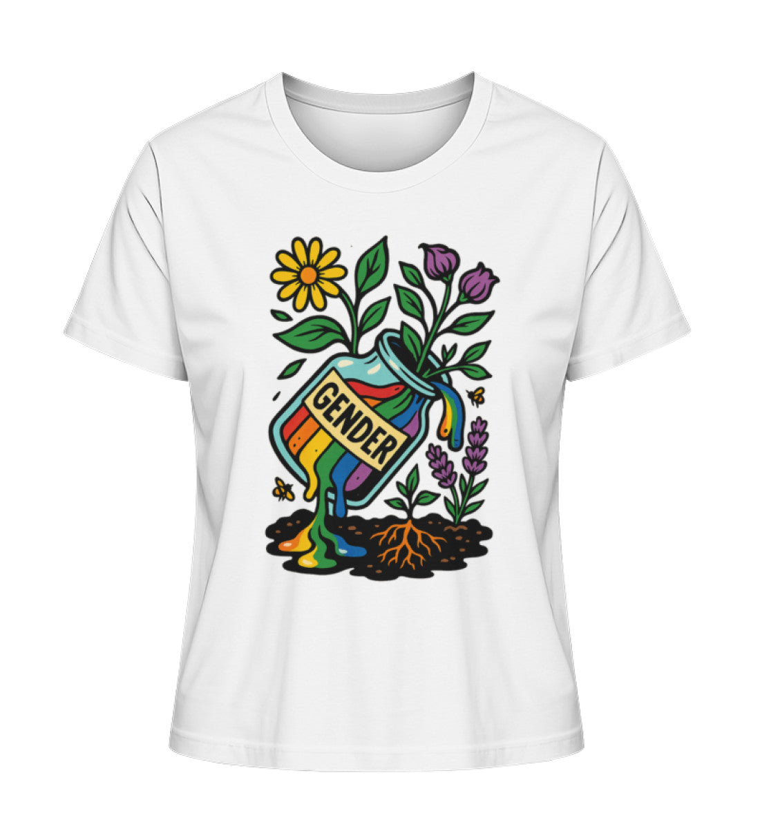 White Short-Fit T-Shirt – Gender - Vegayn