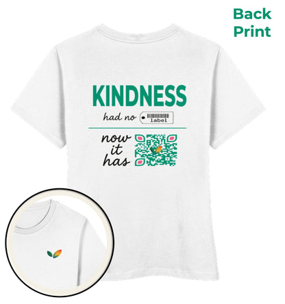 White Short-Fit T-Shirt – Kindness had no label. Now it has - Vegayn