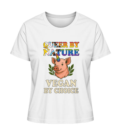 White Short-Fit T-Shirt Pig Unicorn – Queer by nature, Vegan by choice - Vegayn