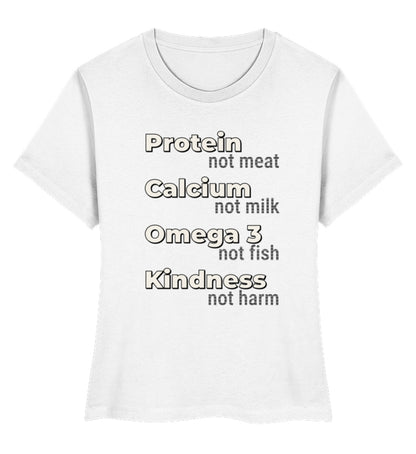 White Short-Fit T-Shirt – Protein, not meat... - Vegayn