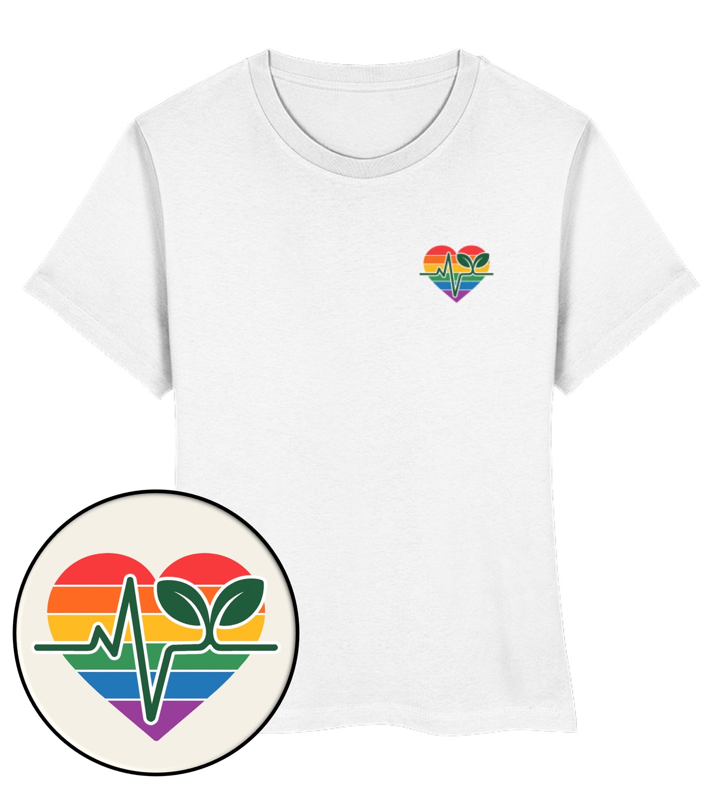 White Short-Fit T-Shirt – Queer-Vegan ECG - Vegayn