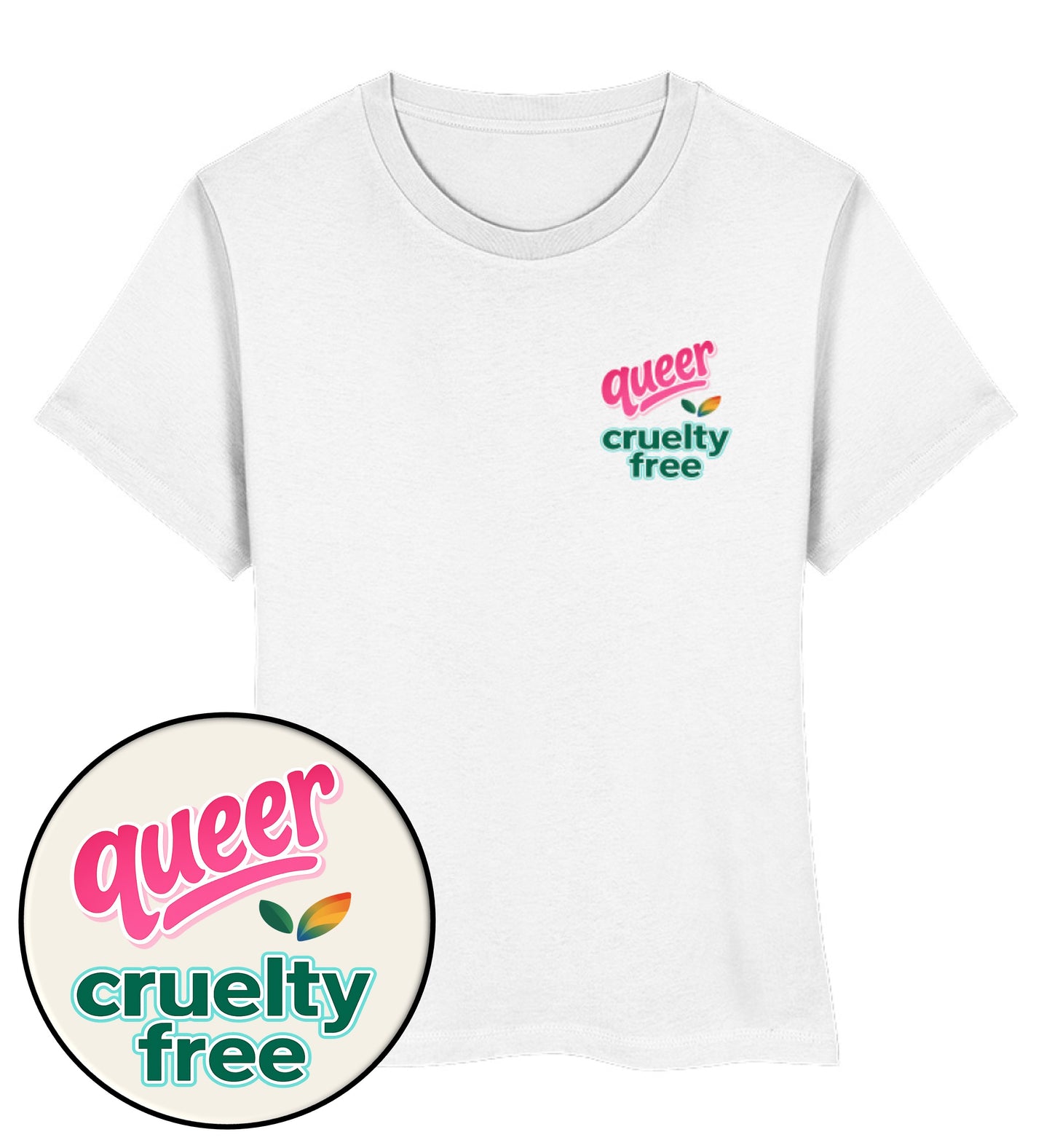 White Short-Fit T-Shirt – Queer & cruelty-free - Vegayn