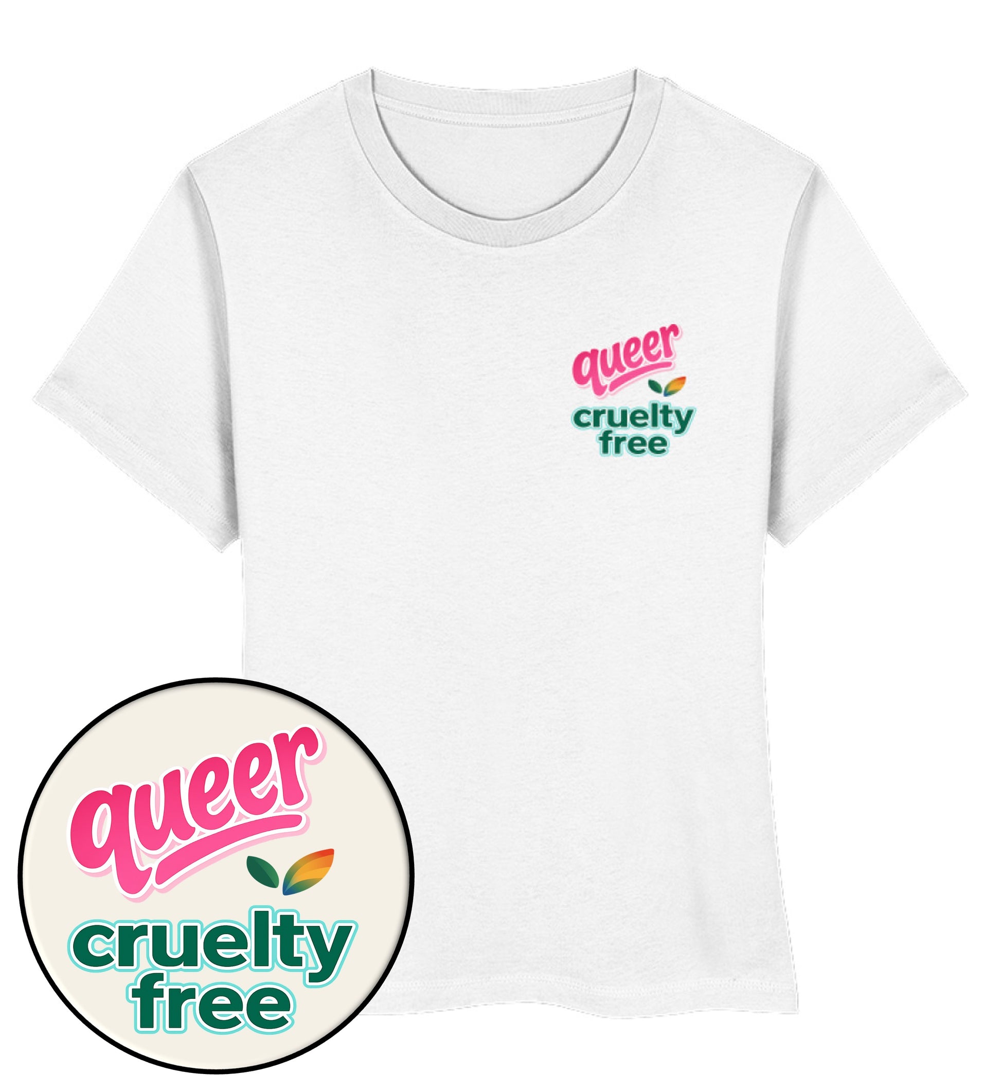 White Short-Fit T-Shirt – Queer & cruelty-free - Vegayn