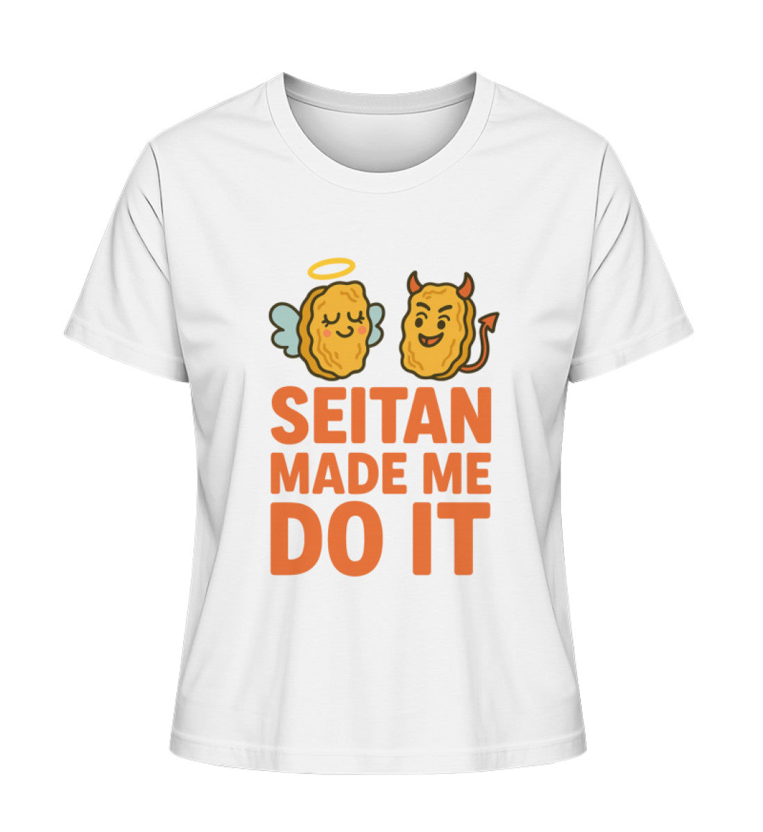 White Short-Fit T-Shirt – Seitan made me do it - Vegayn