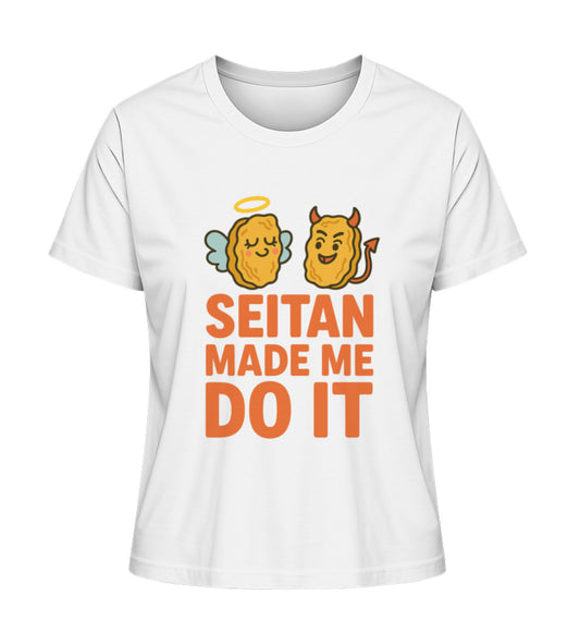 White Short-Fit T-Shirt – Seitan made me do it - Vegayn