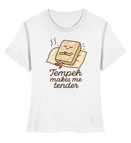 White Short-Fit T-Shirt – Tempeh makes me tender - Vegayn