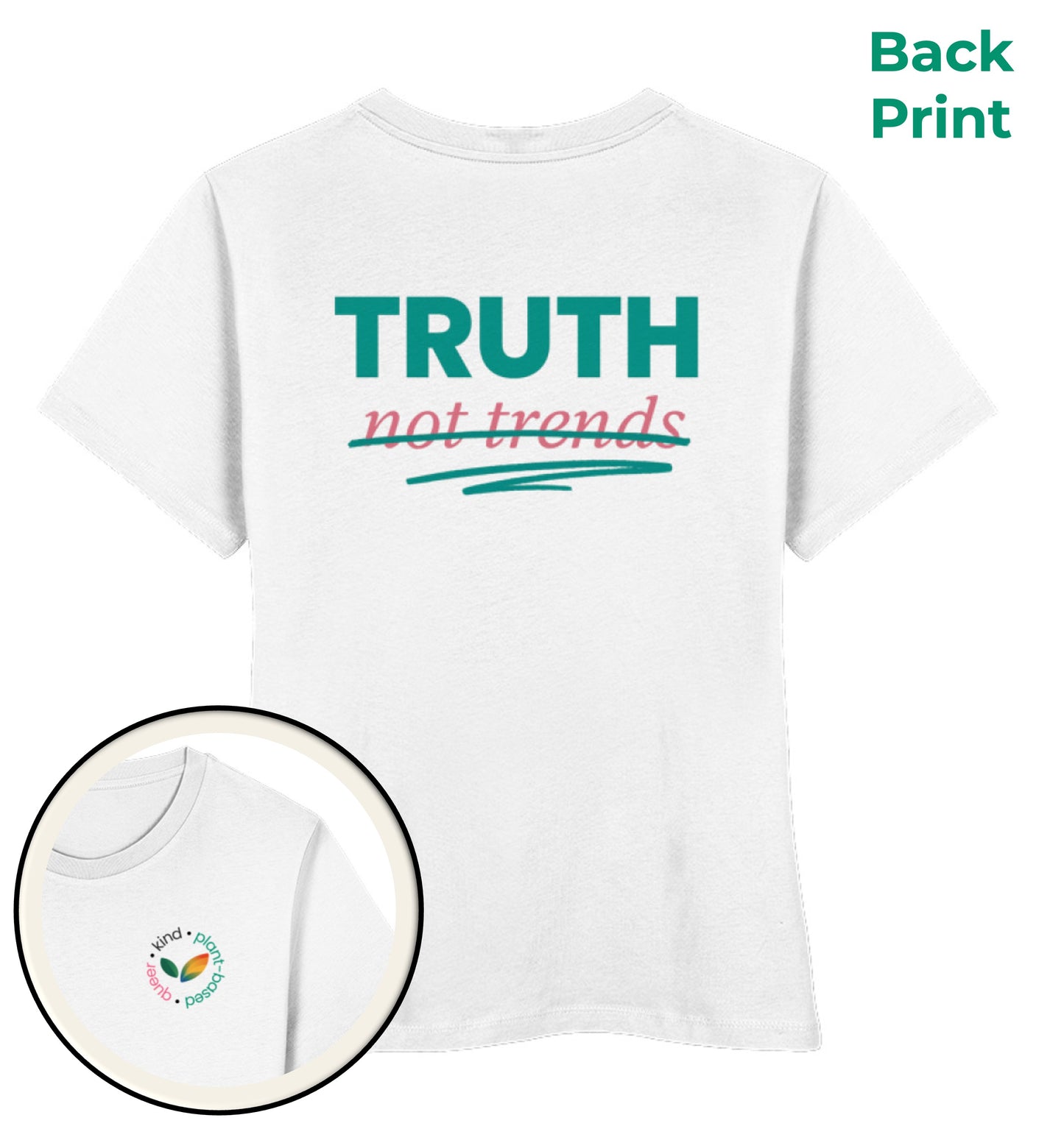 White Short-Fit T-Shirt – Truth, not trends - Vegayn
