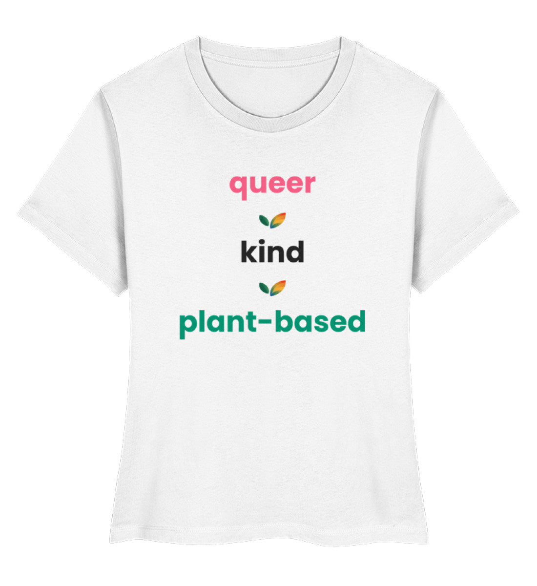 White Short-Fit T-Shirt – queer • kind • plant-based - Vegayn