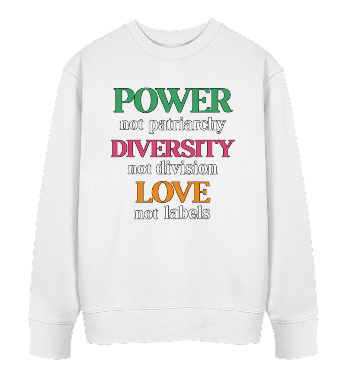 White Sweatshirt – Power, not patriarchy... - Vegayn