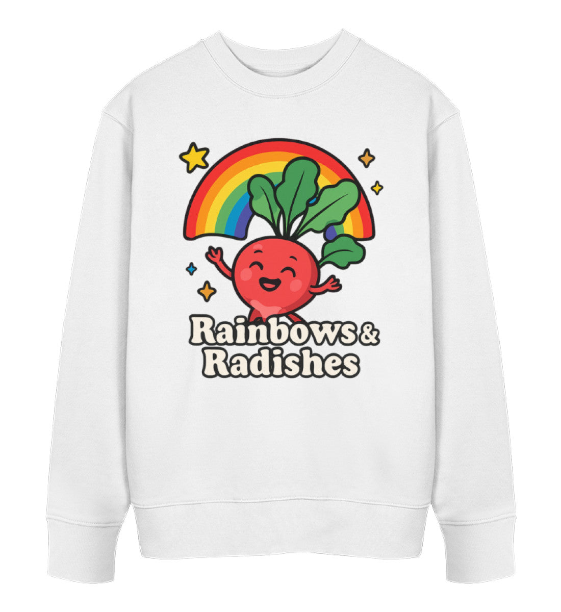 White Sweatshirt – Rainbows & Radishes - Vegayn