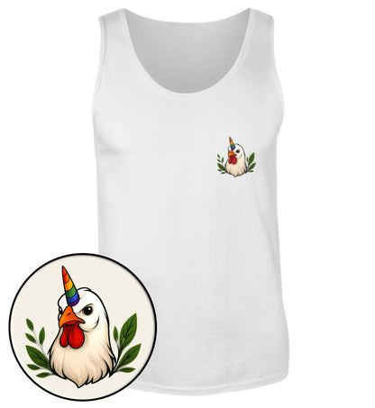 White Tank Top – Chicken Queercorn - Vegayn