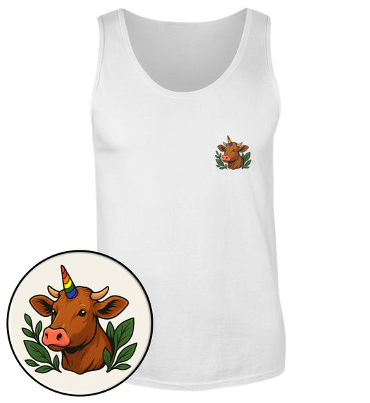 White Tank Top – Cow Queercorn - Vegayn