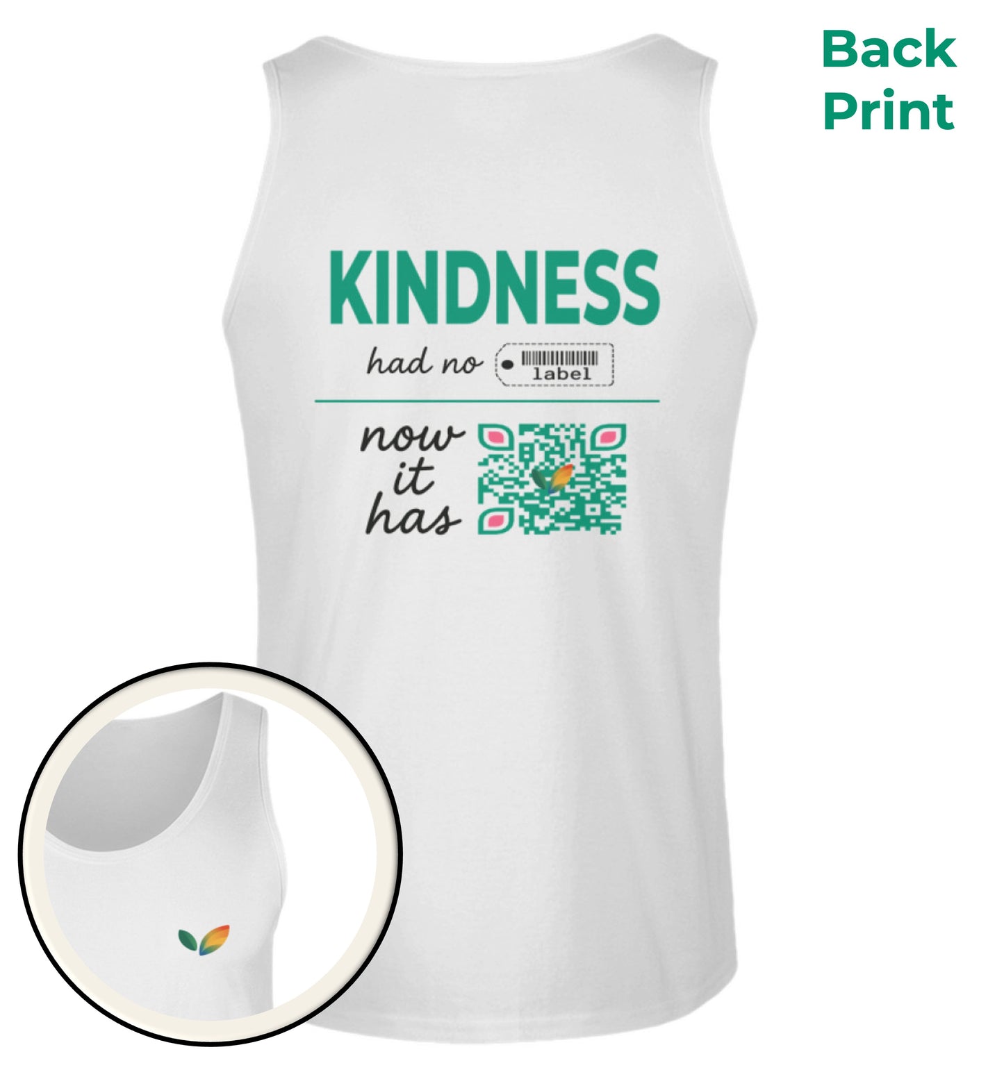 White Tank Top – Kindness had no label. Now it has - Vegayn