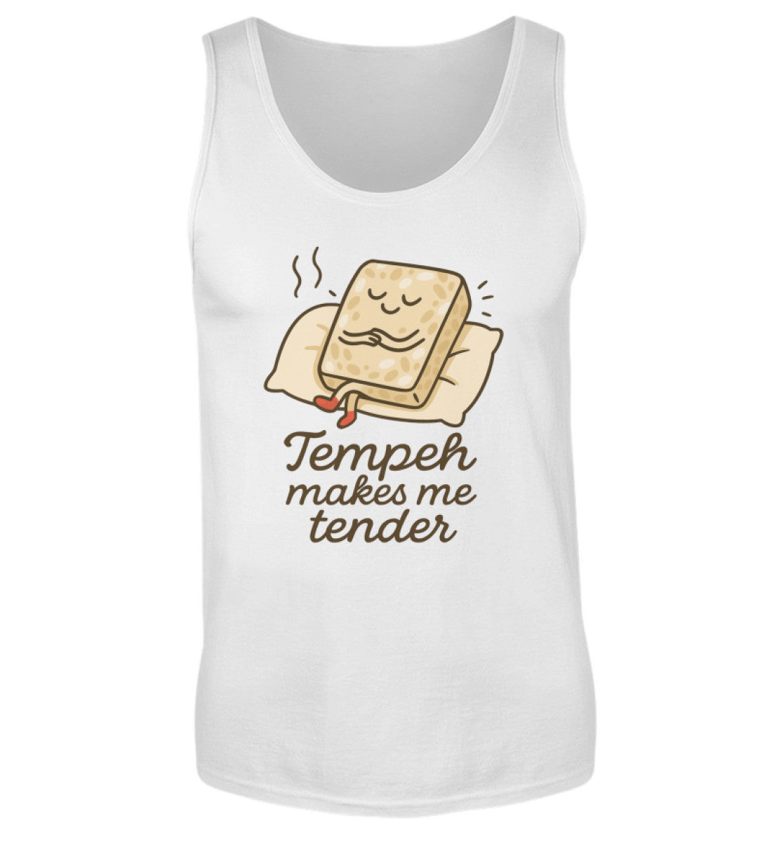 White Tank Top – Tempeh makes me tender - Vegayn