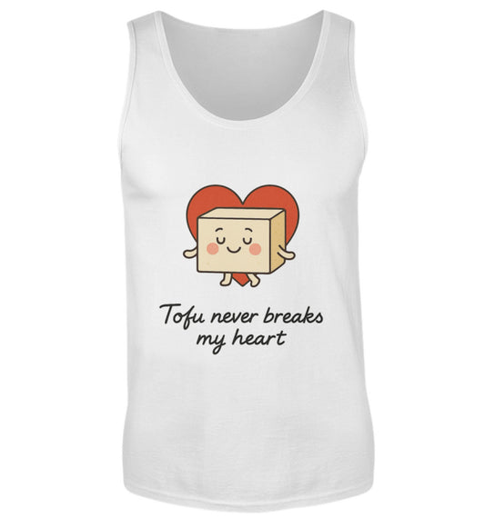 White Tank Top – Tofu never breaks my heart - Vegayn