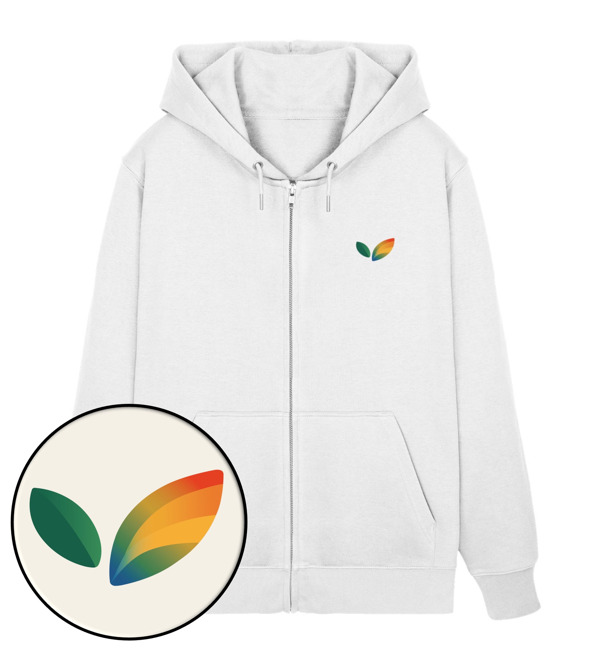 White Zipper Hoodie – Vegayn Queer Little Leaf - Vegayn